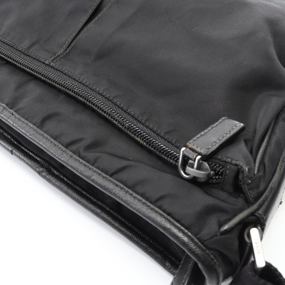PRADA Black Leather Saffiano Shoulder Bag - Picture 9 of 15